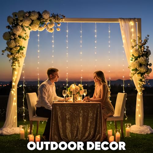 suddus Curtain Lights Upgrade Untangled Wires,200 LED Hanging Lights with Hook, Waterproof Window Lights for Christmas, Do...