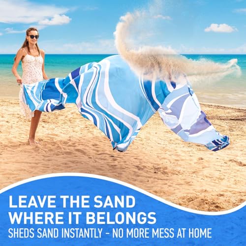 Everlasting Comfort Large Beach Blanket Waterproof & Sandproof - 80" x 80"/ 6.7ft x 6.7ft - Lightweight Picnic Mat, Campin...