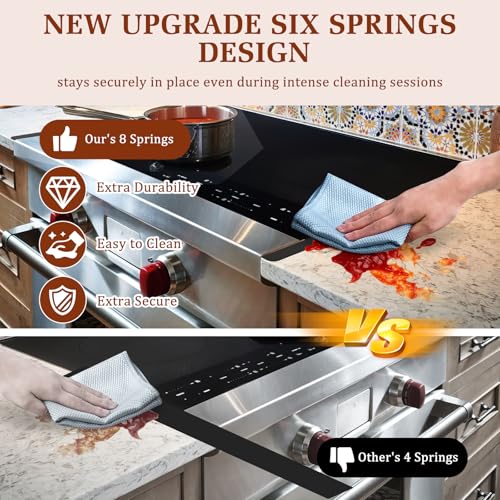 2 Pack Expandable Stainless Steel Stove Gap Covers (13.8"-27.6"), Retractable Fill the Gap Between Stove & Counter Top wit...