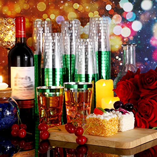 Norme 50 Pcs 12 oz Plastic Cups Disposable Cups 12 oz Plastic Glasses Clear Tumblers with Rim for Birthday Wedding Party E...