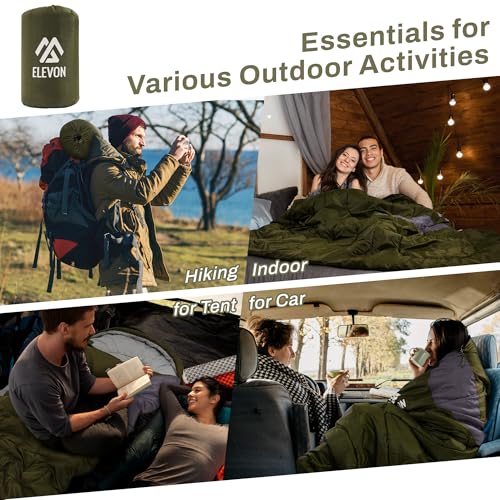 Elevon Sleeping Bag for Adults Teens Kids Cold Warm Weather, Portable Waterproof & Lightweight, Compact with Compression S...