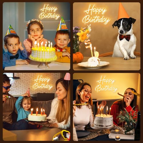 Happy Birthday Neon Sign, Happy Birthday Sign, Happy Birthday Light Up Sign, Happy Birthday Led Sign for Backdrop Birthday...