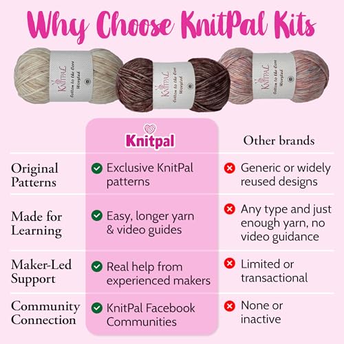 KnitPal Crochet Weekend Wrap – Crochet Kit for Beginners with Cotton Blend Yarn, Hook, Pattern + Video Tutorials All-in-On...