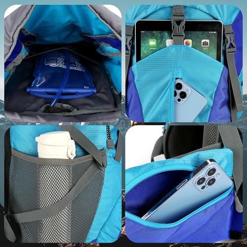 W WINTMING 75L Hiking Backpack with Rain Cover Waterproof Camping Backpack Shoes Warehouse for Men Women, Frameless