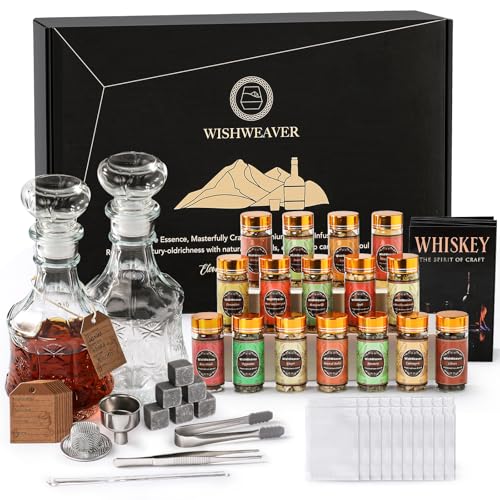 Alcohol Infusion Kit,16 Natural DIY Whiskey Making Kit for Infusing Bourbon,Rye, Gin, Vodka,Tequila, Rum with Custom Botan...