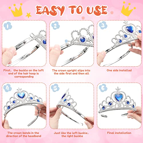 30 Pcs Princess Crown Set Tiaras for Girls Plastic Tiaras Bulk Dress up Costume Party Favors Accessories Kid Birthday