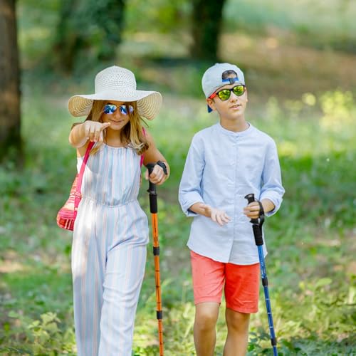 Ynaize 2 Pack Hiking Poles for Junior, Nordic Walking Trekking Pole Hiking Sticks Lightweight Collapsible & Shock-Absorben...