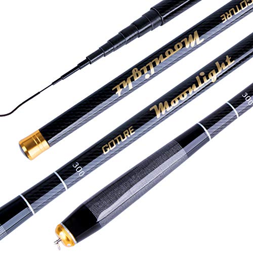 Goture Telescopic Tenkara Fishing Rod Collapsible Crappie Rods 1 Piece Portable Hand Fishing Poles Carbon Fiber Stream Ult...