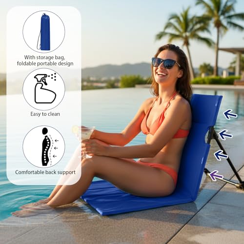 Jetec Foldable Floor Backrest Chair Portable Camping Chair with Storage Bag Light Weight Lazy Seat for Indoor Outdoor Bed ...
