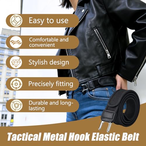 UKM 2PCS Buckleless Belt Hook, Tactical Metal Hook Elastic Belt, Gift for Men & Women, Valentine's Day Gift