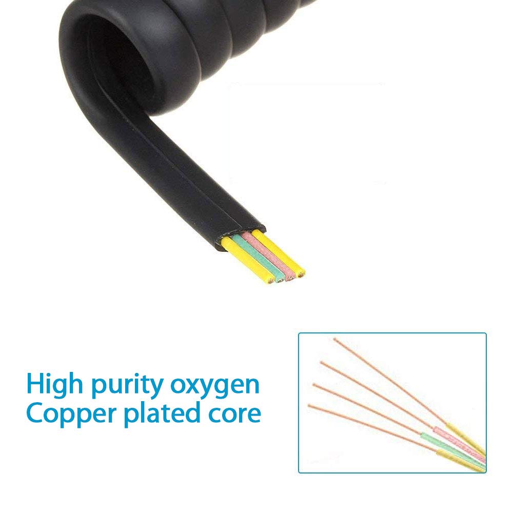 Shonco Phone Cord Landline, 2 Pack 4M 13Ft Telephone Cord,Phone Cord,Phone Cords For Landline With Standard Rj9 4P4C Plugs,Black