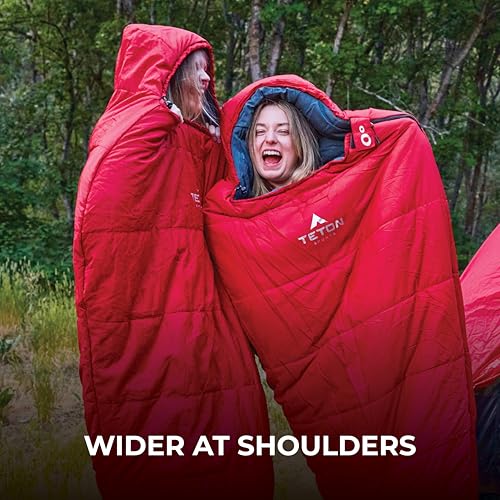 Teton LEEF Lightweight Mummy Sleeping Bag Perfect for Camping, Hiking, and Backpacking; Cold Weather Option, Compression S...