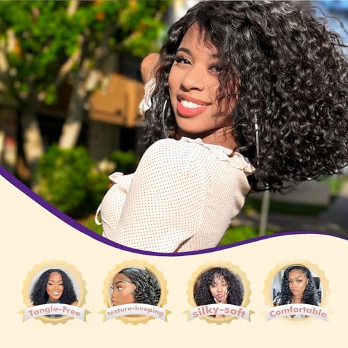Curly Clip in Hair Extensions,Real Human Hair Water Wave Clip in Hair Extensions for Women,Remy Human Curly Clip ins Human Hair 8 Pcs with 20 Clips,22 inch