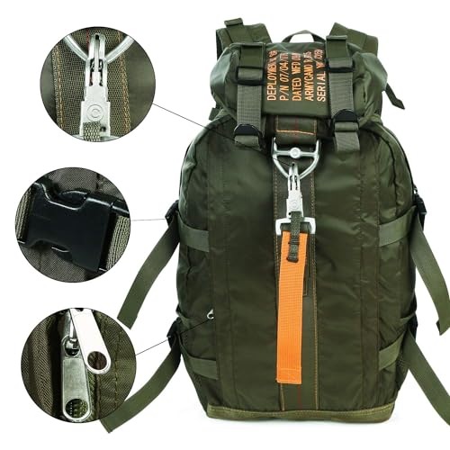 PAIWPHLI Tactical Backpack Flight Parachute Pack Large Lightweight Travel Backpack with Molle for Outdoor (Green)