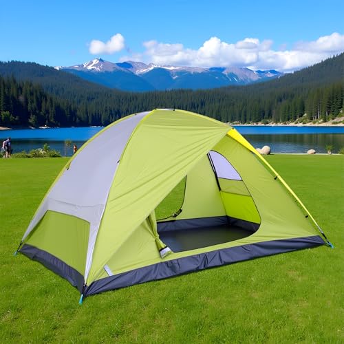 4-6 Person Dome Camping Tent, Family Camping Tent, 83x106 inches, Waterproof Oxford Flooring, for Fishing, Outdoor Campin...