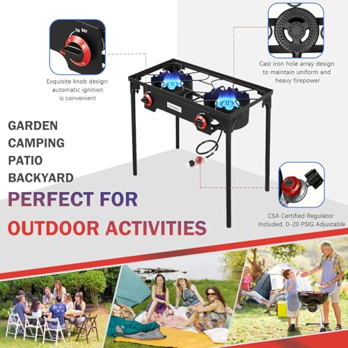 Vivicreate High Pressure Propane Gas Regulator 20 PSIG Outdoor Camping BBQ Grill Stove Burner Estufas de Gas para Cocinar ...