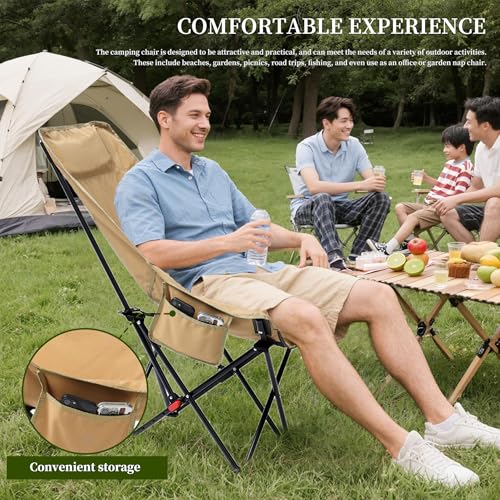 CXC Reclining Camp Chair – Comfortable Folding Chair with Foot Rest & Adjustable Back Angle, Ideal for Office Naps, Fishin...
