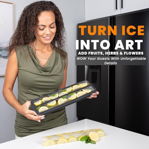 Ksestor Large Ice Cube Tray – 15.7" x 4.6" Ice Core for Beverage Dispenser – Easy Release, BPA-Free, Odor-Resistant - Drin...