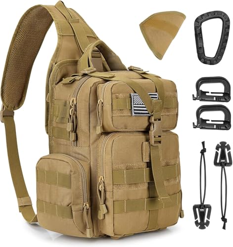 G4Free Large Tactical EDC Sling Bag Backpack, Military Molle Bag Single Strap Shoulder Backpack for Men | EDC, Adjustable ...
