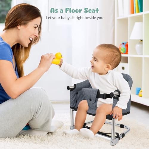 Booster Seat for Dining Table: Portable Toddler Booster Chair with Safety Buckle and Height Adjustable, Foldable Baby Feed...