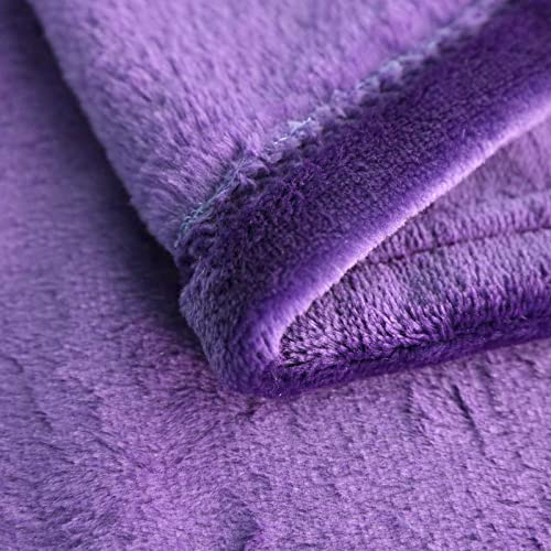 SOCHOW Flannel Fleece Blanket Throw Size, All Season Lightweight Super Soft Cozy Blanket for Bed or Couch, Purple, 50x60 i...