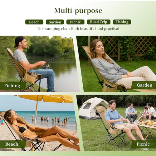 CXC Reclining Camp Chair – Comfortable Folding Chair with Foot Rest & Adjustable Back Angle, Ideal for Office Naps, Fishin...