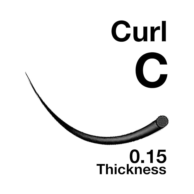Eyelash Extensions 0.15mm Thickness C Curl 17mm Length Individual Volume Natural Eyelashes For Lash Extensions(0.15,C,17mm)