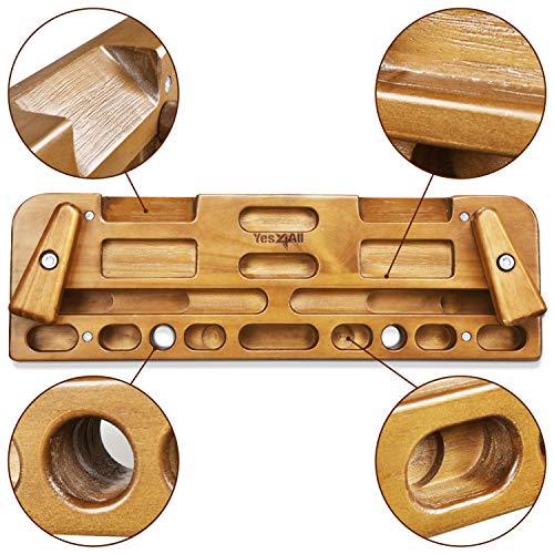 Yes4All Wooden Hang Board/Climbing Board for Doorway - Hand Strengthener Equipment for Training Finger, Grip and Pull Up