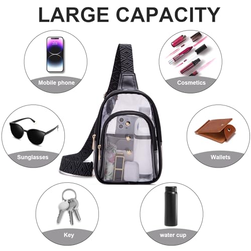 XYWstore Clear Sling Bag for Stadium Events, Crossbody Bag for Women - Stadium Approved