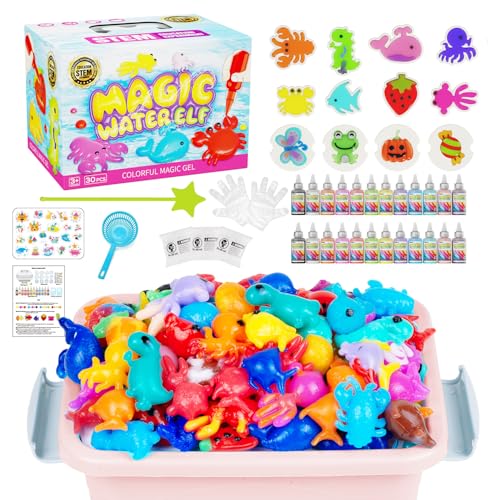 Magic Water Toy Elf Kit, Water Fairy Water Gel Kit with 12 Magic Gels, 12 Shape Molds, Fun Summer Toys Gifts Kids Birthday...