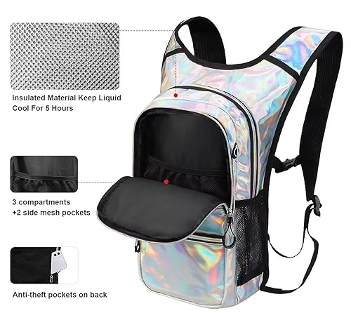 Mothybot Hydration Backpack Pack, Water Backpack 20L Capacities Included 2L Hydration Bladder, Festival Essential - Rave H...
