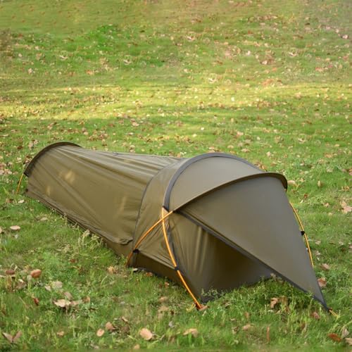 Ultralight Single Person Bivy Tent for Camp 1 Person 3 Season Waterproof Single Person Backpacking for Camping Hiking Back...