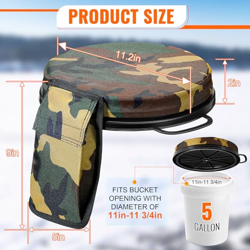 Dreyoo 360 Degree Swivel Bucket Seat, 5 Gallon Bucket Lid, Spin Bucket Seat Cushion, Silent, Comfortable, Water Resistant,...