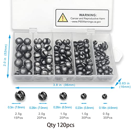 SANWEAL120PCS/200PCS Fishing Weights Sinkers - Premium Split ShotFishing Weights Sinkers - Round Removable Fishing Sinkers...