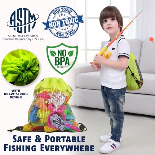 CozyBomB™ Magnetic Fishing Toys Game Set for Kids | Water Table Bathtub Kiddie Pool Party Pole Rod Net, Outdoor Plastic Fl...