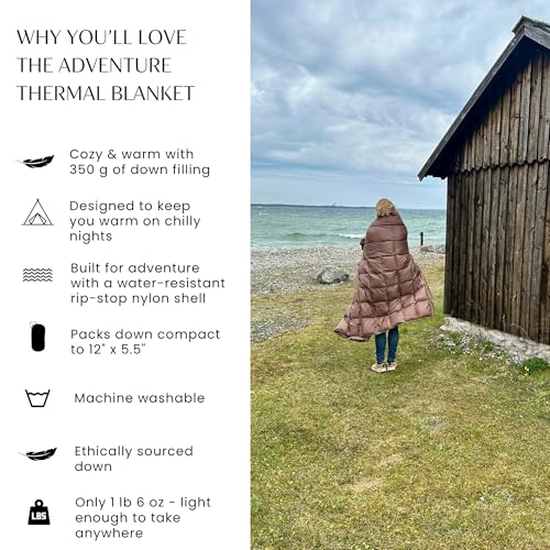 Noora North Down Camping Blanket with Footbox – Lightweight, Packable, Water Resistant Backpacking Quilt & Warm Puffy Comp...