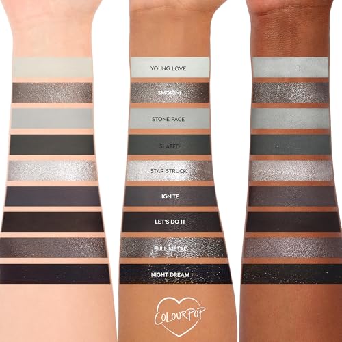 ColourPop Blowin' Smoke Eyeshadow Palette - Silver & Smokey Eye Eyeshadow Palette with Metallic & Matte Finishes - High-Pi...
