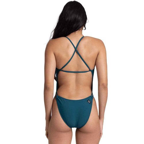 JOLYN Alyssa Women's Onesie - Fixed Back Women's Athletic One Piece Swimsuit, Medium Coverage Bathing Suit for Competitive Swimming, Water Polo, Lifeguarding, Paddling, Peacock, 30