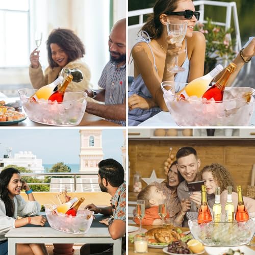 Ice Buckets for Parties, 2pcs Acrylic Champagne Beverage, Drinks Buckets Tub for Cocktail Bar, 5.5L Ice Bucket for Christm...