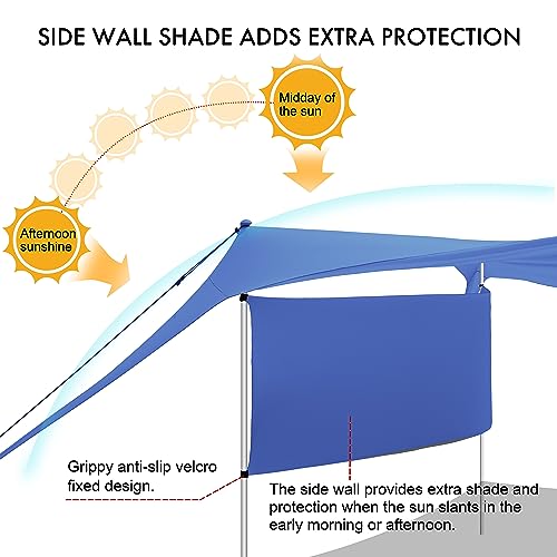 Beach Canopy Tent Shade with Sidewalls 10x10FT, 6.6FT Tall, UPF50+ Sun Shelter, Windproof & Water Resistant, Includes Guyl...