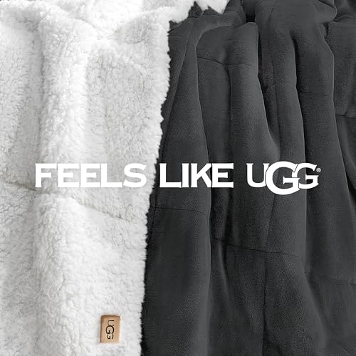 UGG Nita Throw Blanket Soft Reversible Plush Throw for Couch or Bed Washable Warm Fluffy Blanket for College Dorm Essentia...