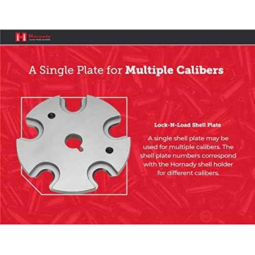Hornady Lock N Load Shell Plate, #57, 392657 - for Reliable Caliber Changes on Your Lock-N-Load Press - Each Plate Works with Multiple Calibers - Easy Case Insertion