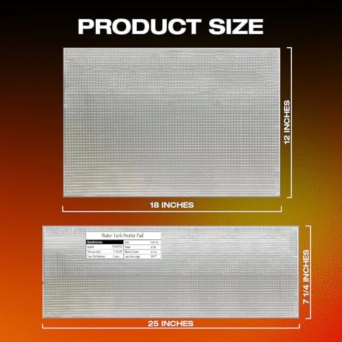 H&G lifestyles RV Tank Heater Pad Use with Up to 50 Gallons Fresh Water 12V Holding Tank Heating Pad with Constant Tempera...