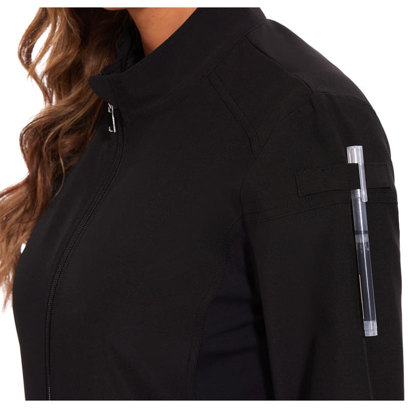 COZYFIT Scrub Jackets for Woman, Zip Front Nurse Jacket, 4-Way Stretch Fabric