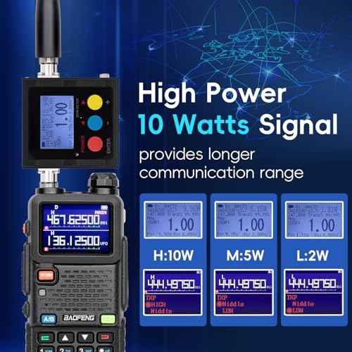 Baofeng Radio Ham Radio Handheld 5RM 10W Long Range 4 Rechargeable Batteries NOAA Weather Two Way Radio Walkie Talkie for Adults with Programming Cable,999CH for Survival Gear Hunting Camping, 2 Pack