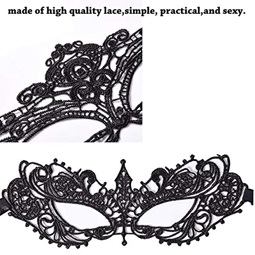 Geek-M Women's Black Lace Mask Party Ball Masquerade Fancy Dress Masks Pack of 6