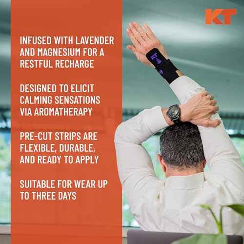 KT Tape, Soothe Tape, Lavender & Magnesium Infused Kinesiology Tape, 20 Count, 10" Precut Strips