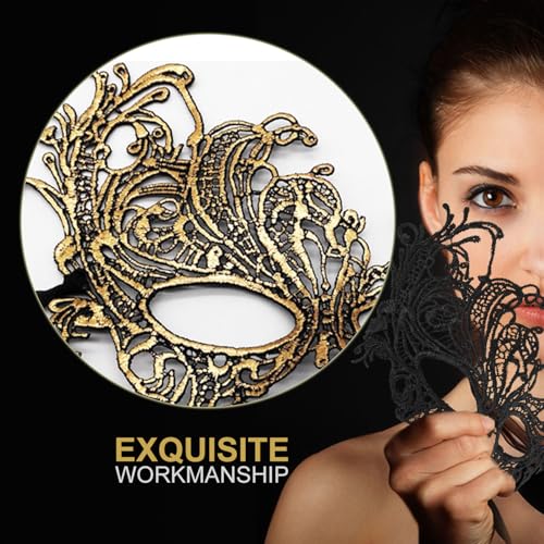 Aqearl Couple Masquerade Mask for Women Men Venetian Mask Halloween Mask for Party Prom Ball Costume Lace Mask