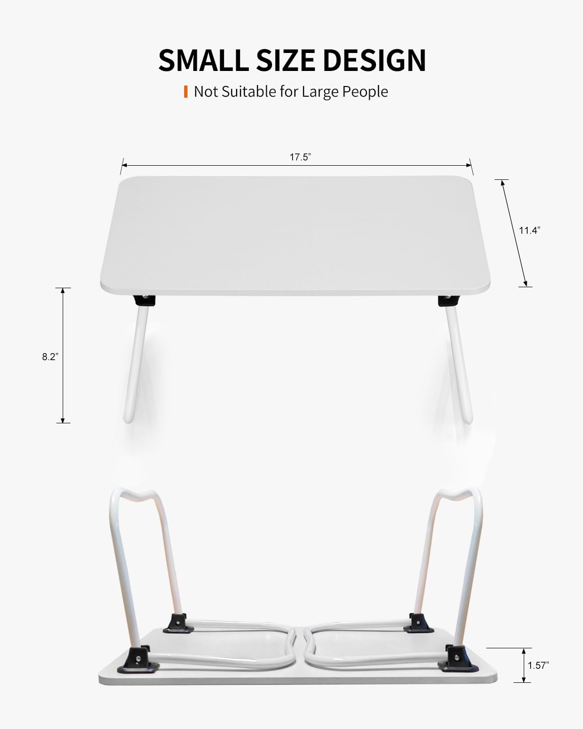 FISYOD Foldable Lap Desk, Laptop Bed Desk, Portable Bed Table, Laptop Stand for Bed & Couch, Lightweight & Mini - White