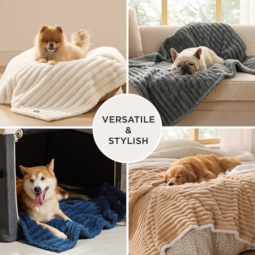 Bedsure Waterproof Dog Blankets for Large Dogs - Soft Pet Cat Blanket Corduroy Fleece for Couch Bed Protector Washable, Co...